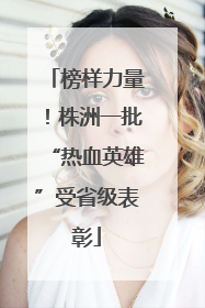 榜样力量！株洲一批“热血英雄”受省级表彰
