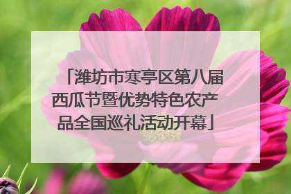 潍坊市寒亭区第八届西瓜节暨优势特色农产品全国巡礼活动开幕
