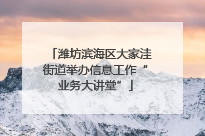 潍坊滨海区大家洼街道举办信息工作“业务大讲堂”