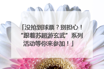没抢到球票？别担心！“跟着苏超游玄武”系列活动等你来参加！