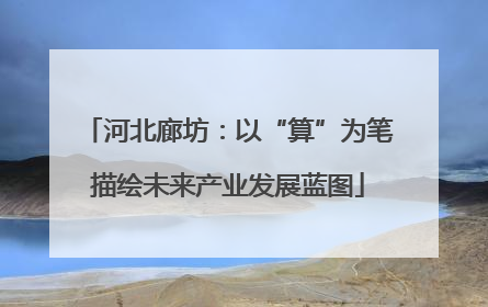 河北廊坊：以“算”为笔描绘未来产业发展蓝图