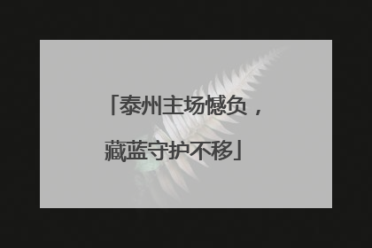 泰州主场憾负，藏蓝守护不移