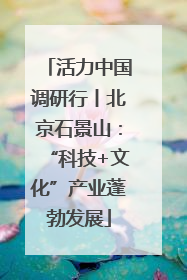 活力中国调研行丨北京石景山：“科技+文化”产业蓬勃发展