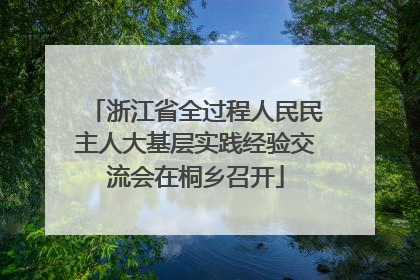 浙江省全过程人民民主人大基层实践经验交流会在桐乡召开