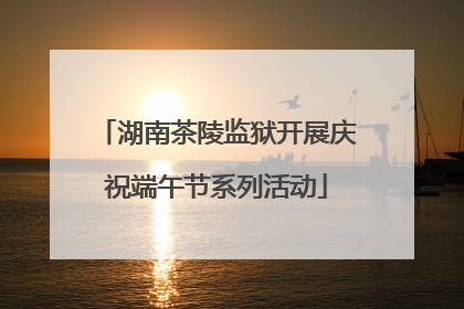 湖南茶陵监狱开展庆祝端午节系列活动