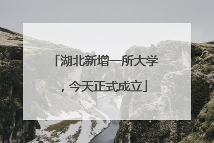 湖北新增一所大学，今天正式成立
