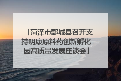 菏泽市鄄城县召开支持明康原料药创新孵化园高质量发展座谈会