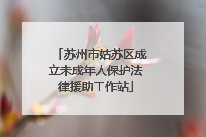 苏州市姑苏区成立未成年人保护法律援助工作站