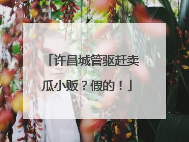 许昌城管驱赶卖瓜小贩？假的！