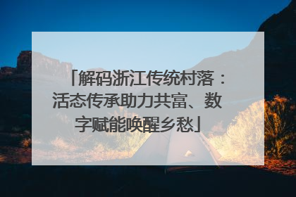 解码浙江传统村落：活态传承助力共富、数字赋能唤醒乡愁