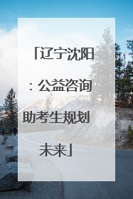辽宁沈阳：公益咨询助考生规划未来