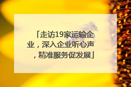 走访19家运输企业，深入企业听心声，精准服务促发展