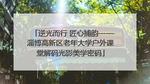 逆光而行 匠心捕韵——淄博高新区老年大学户外课堂解码光影美学密码