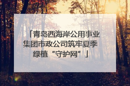 青岛西海岸公用事业集团市政公司筑牢夏季绿植“守护网”