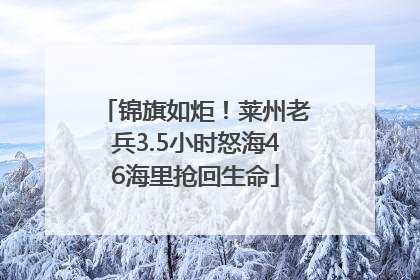 锦旗如炬！莱州老兵3.5小时怒海46海里抢回生命