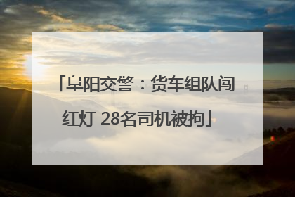 阜阳交警：货车组队闯红灯 28名司机被拘