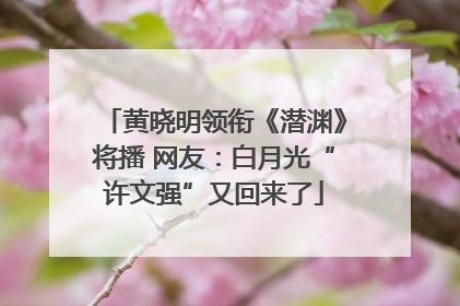 黄晓明领衔《潜渊》将播 网友：白月光“许文强”又回来了