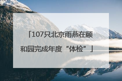 107只北京雨燕在颐和园完成年度“体检”