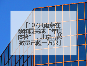 107只雨燕在颐和园完成“年度体检”，北京雨燕数量已超一万只