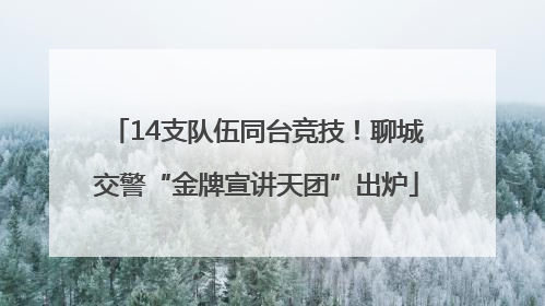 14支队伍同台竞技！聊城交警“金牌宣讲天团”出炉