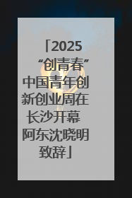 2025“创青春”中国青年创新创业周在长沙开幕 阿东沈晓明致辞