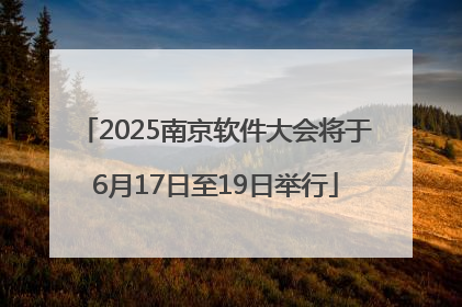 2025南京软件大会将于6月17日至19日举行