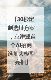 30秒定制选址方案，京津冀首个AI招商选址大模型亮相