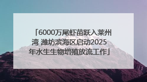 6000万尾虾苗跃入莱州湾 潍坊滨海区启动2025年水生生物增殖放流工作