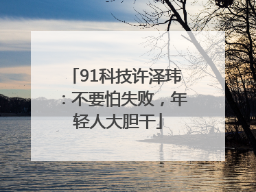 91科技许泽玮：不要怕失败，年轻人大胆干